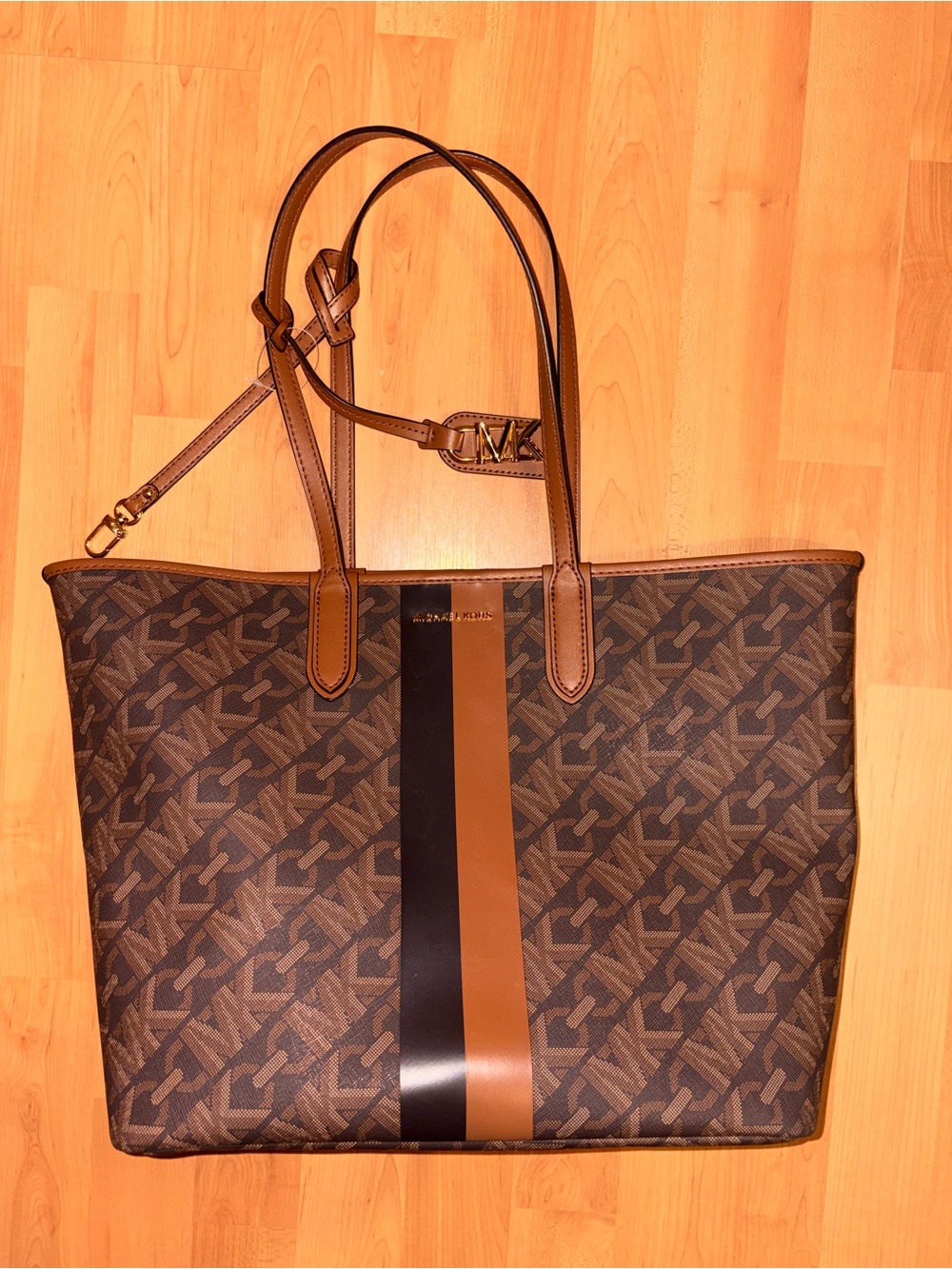 NWT Michael Kors Eliza Large East West Open Tote Bag - Brown/ Luggage - Picture 8 of 16